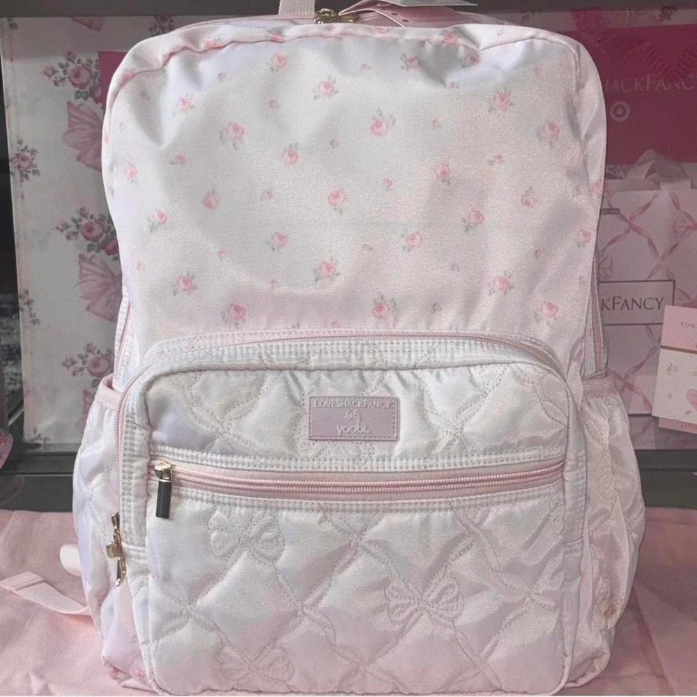 LoveShackFancy backpack , laptop sleeve / case , & insulate lunch tote bag